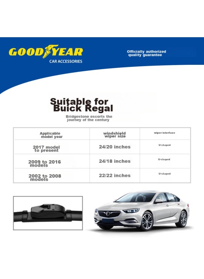 GOODYEAR Goodyear, Buick New Regal 2017- Windshield Wipers, 21-inch Boneless For - Regal Gs, Specialized Wiper Blades  - Image 2