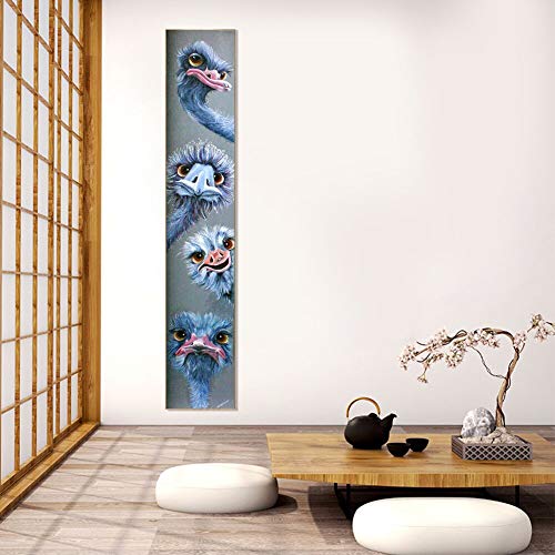 YALKIN 5D Diamond Painting Kits for Adults DIY Large Ostrich Animal Full Round Drill (45.3x9.8inch) Crystal Embroidery Pictures Arts Kits Diamond Painting Kits for Home Wall Decor - Image 3