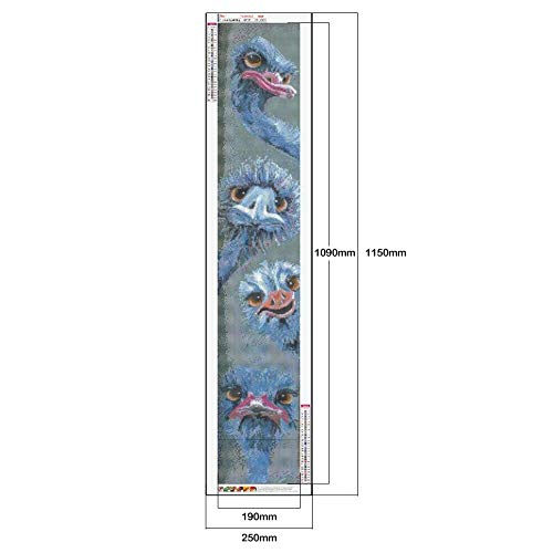 YALKIN 5D Diamond Painting Kits for Adults DIY Large Ostrich Animal Full Round Drill (45.3x9.8inch) Crystal Embroidery Pictures Arts Kits Diamond Painting Kits for Home Wall Decor - Image 4