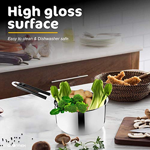 SG CRAFTS Stainless Steel Copper Bottom Sauce Pan, Flat Base Sauce Pan, Tea Pan, Milk Pan, Tapeli Patila, Sauce Pot Cookware with Handle (1700 ml) - Image 4