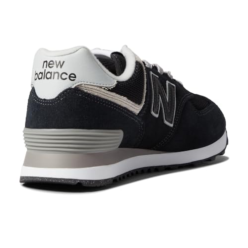 New Balance Women's 574 Core Sneaker, Black/White, 9.5 Wide - Image 5