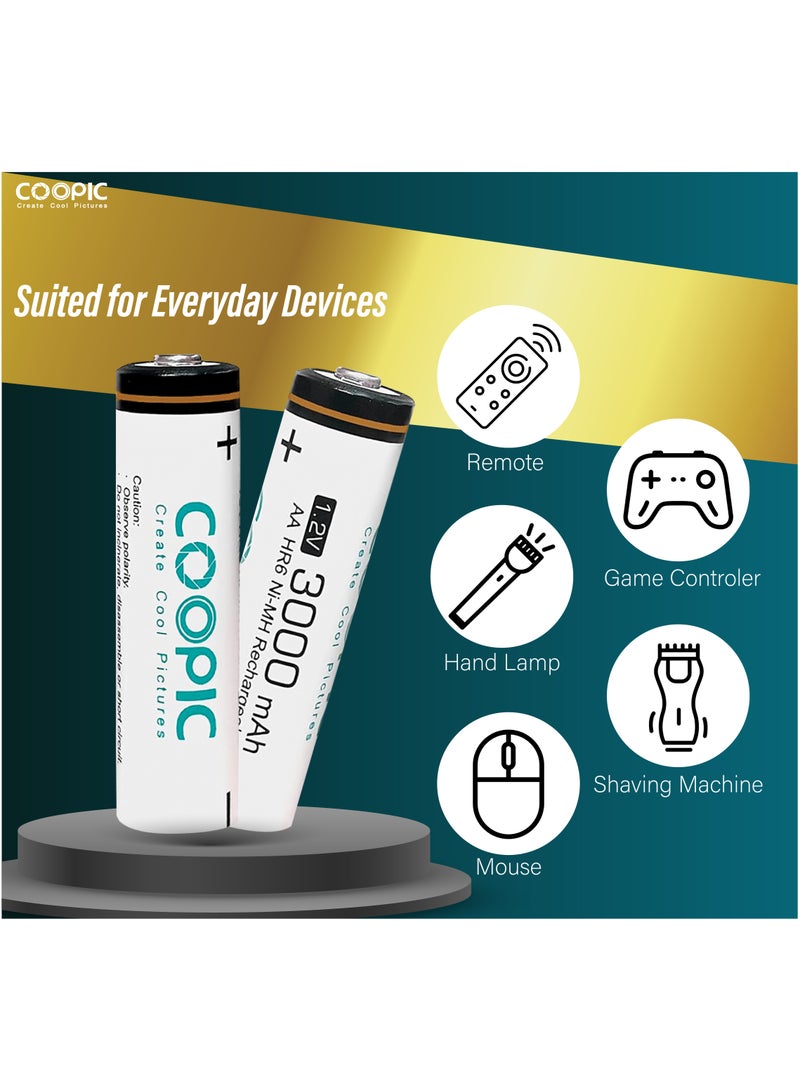 COOPIC Create Cool Pictures 16pcs 3000mAh AA RH6 Ni-MH Pre-charged type Rechargeable Battery - Image 5