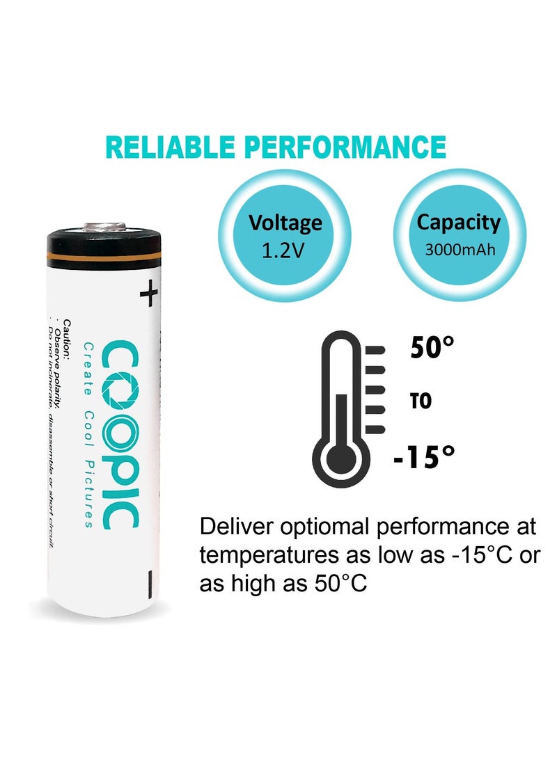 COOPIC Create Cool Pictures 16pcs 3000mAh AA RH6 Ni-MH Pre-charged type Rechargeable Battery - Image 2
