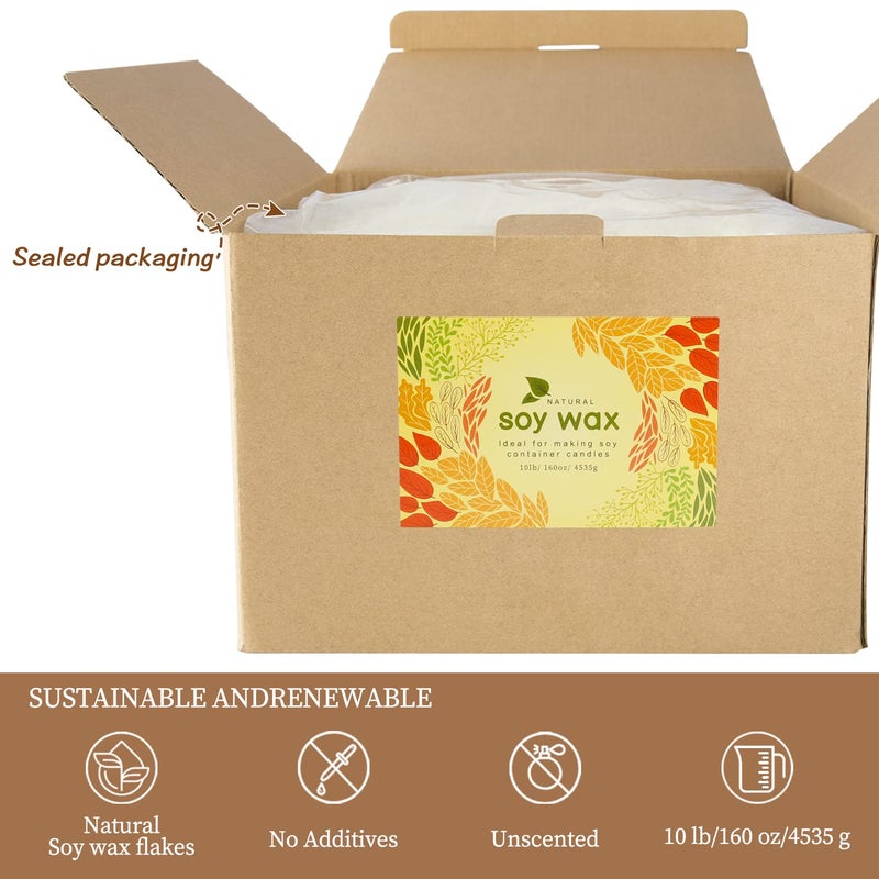 CLTNIKET 10 lb Soy Wax DIY Candle ï¼ˆFlakes & Softï¼‰,Natural Soy Wax Candle - Image 2