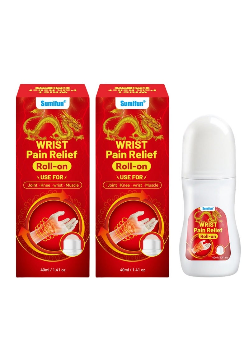 Sumifun 2-PACKS Tenosynovitis Roller, Relieves Wrist and Finger Joint Pain, Natural Plant Extracts 40ml*2 - Image 1