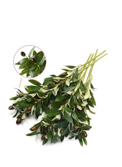 Y&D 5 Pieces Olive Branches Artificial Plants Greenery Stems Olive Leaves Fake Fruits Silk Plants  - Image 1