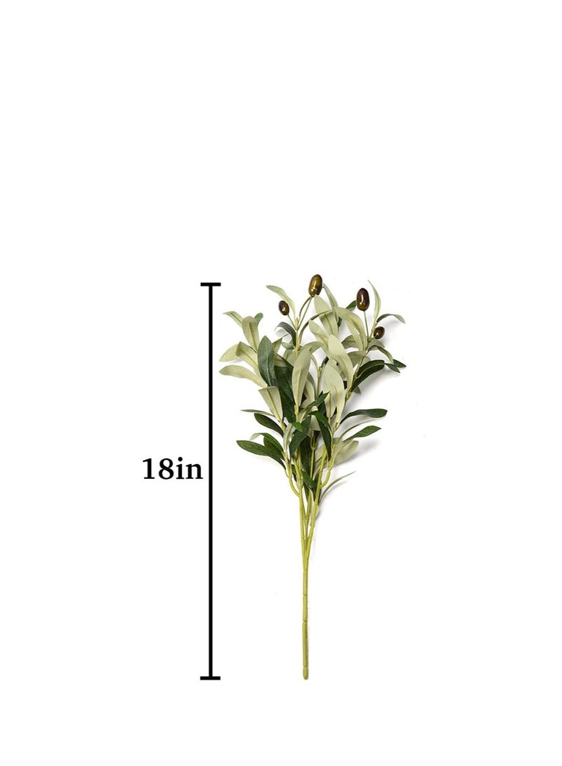 Y&D 5 Pieces Olive Branches Artificial Plants Greenery Stems Olive Leaves Fake Fruits Silk Plants - Image 3