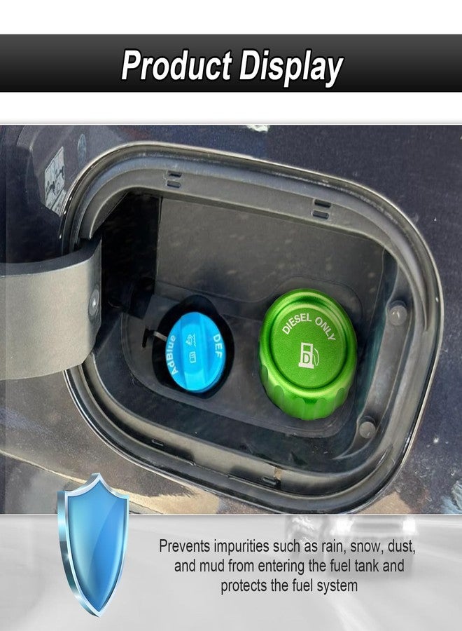 ROMELACK Green Magnetic Diesel Fuel Cap 6061 Aluminum Compatible with Chevrolet Silverado Tahoe Fit GMC Sierra Yukon 1500 3.0 - Image 4