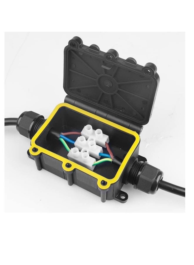 صندوق تقاطع خارجي مقاوم للماء IP68، موصل كابل م coaxial تحت الأرض 3 اتجاهات، صناديق كابلات طاقة خارجية 2 قطعة - Image 4