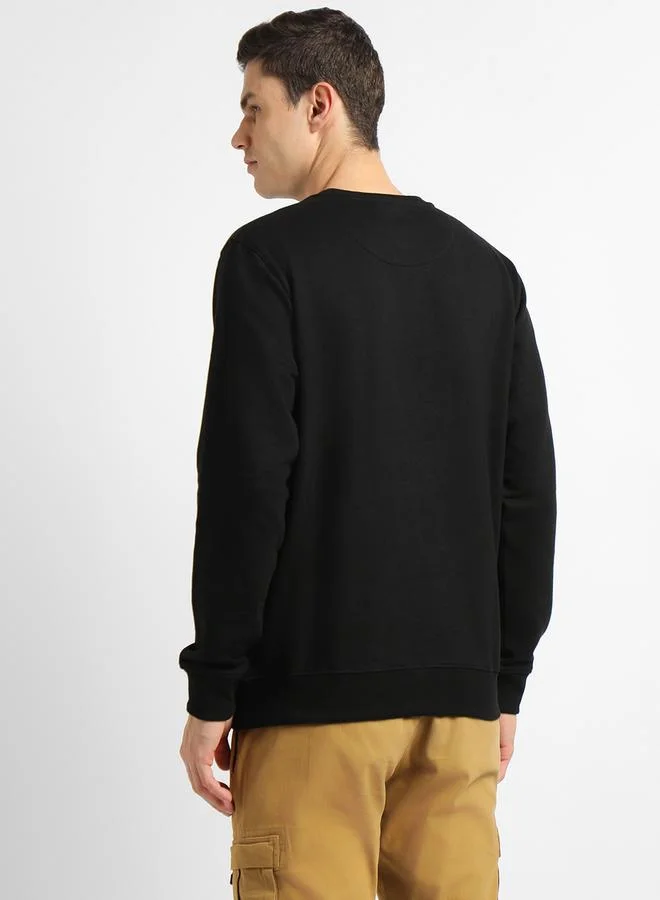 Dennis Lingo Dennis Lingo Mock Neck Regular Fit Solid Patch Pocket Sweatshirt