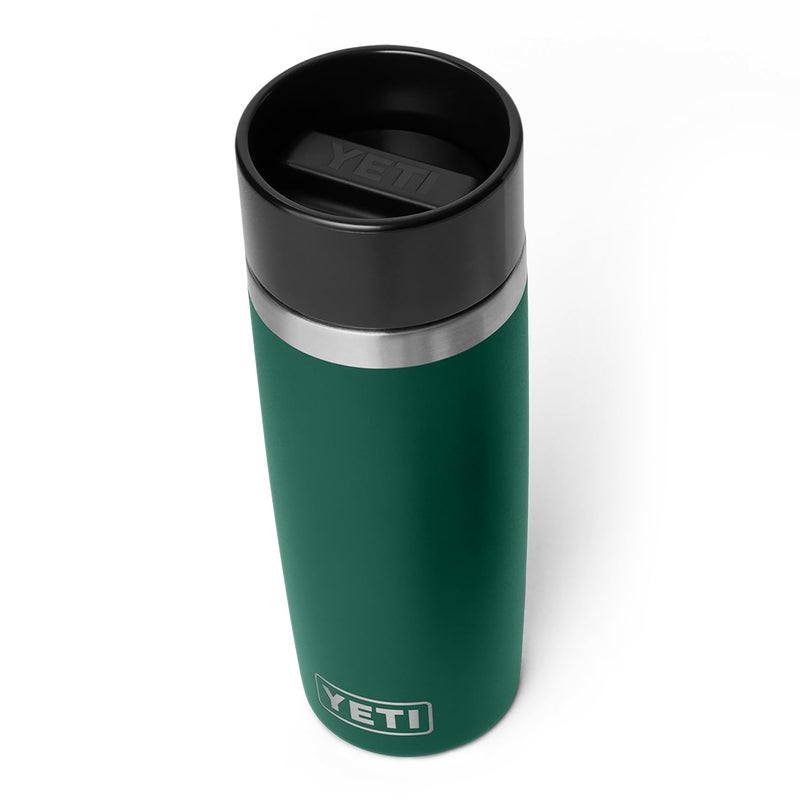 يتي زجاجة سفر من YETI Rambler سعة 16 أونصة مصنوعة من الفولاذ المقاوم للصدأ معزولة بغطاء للركاب مانع للتسرب باللون الأسود والأخضر - Image 1