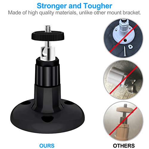 FastSnail Wall Mount Compatible with Wyze Cam Pan & Wyze Cam V3/Ring Camera, Adjustable Indoor Outdoor Mount for Wyze Cam Pan, Wyze Cam Outdoor, Wyze Cam V3/ArloPro/2/3/4/5//Ultra/Ultra 2 Pack Black - Image 2