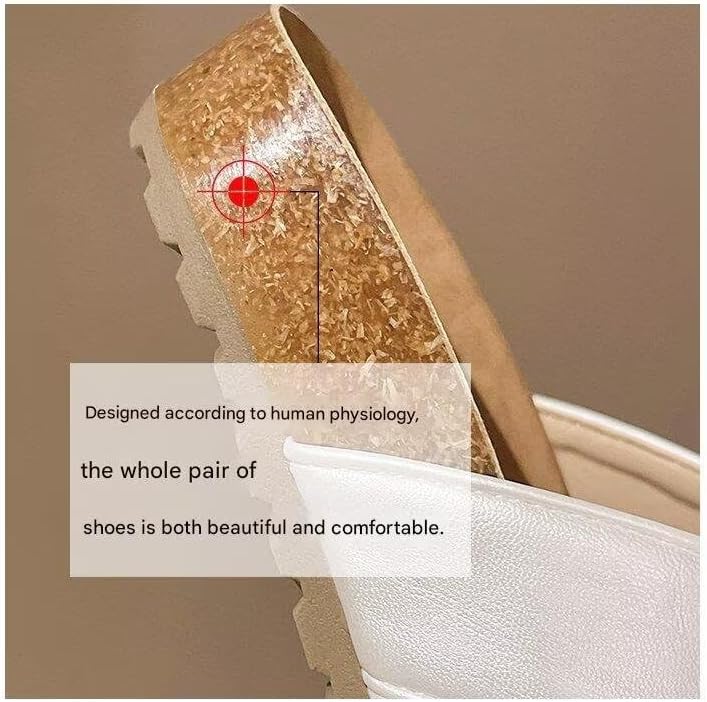 SincereWay Women Crisscross Cork Mules Closed Toe Flat Sandals Slip On Slide Backless Loafers - Image 4