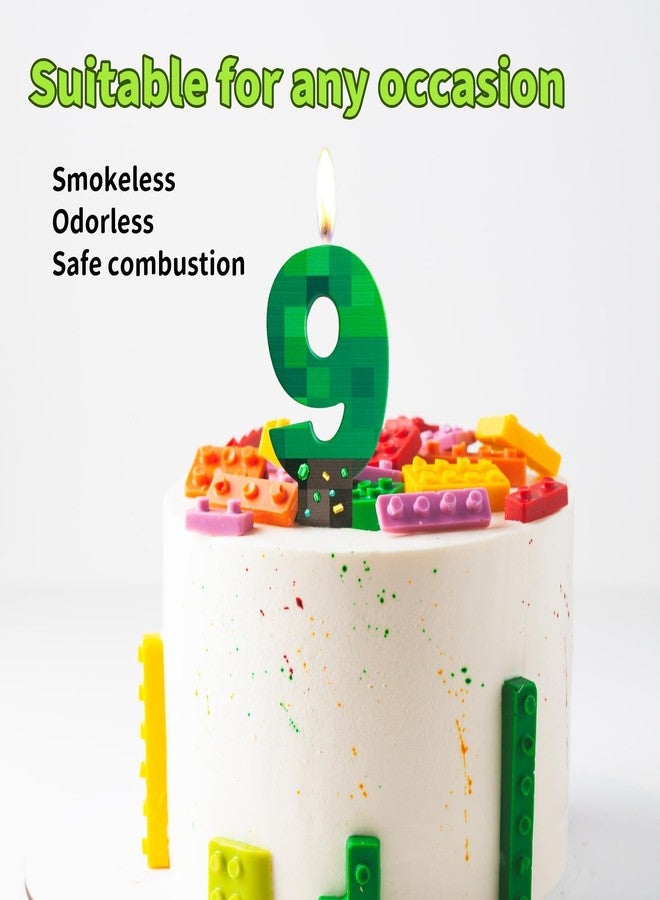 iNINGER Green Number 7 Candle, TNT Cake Toppers, Pixel Cake Candles for Birthday, Wedding Party Supplies Decoration - Image 3