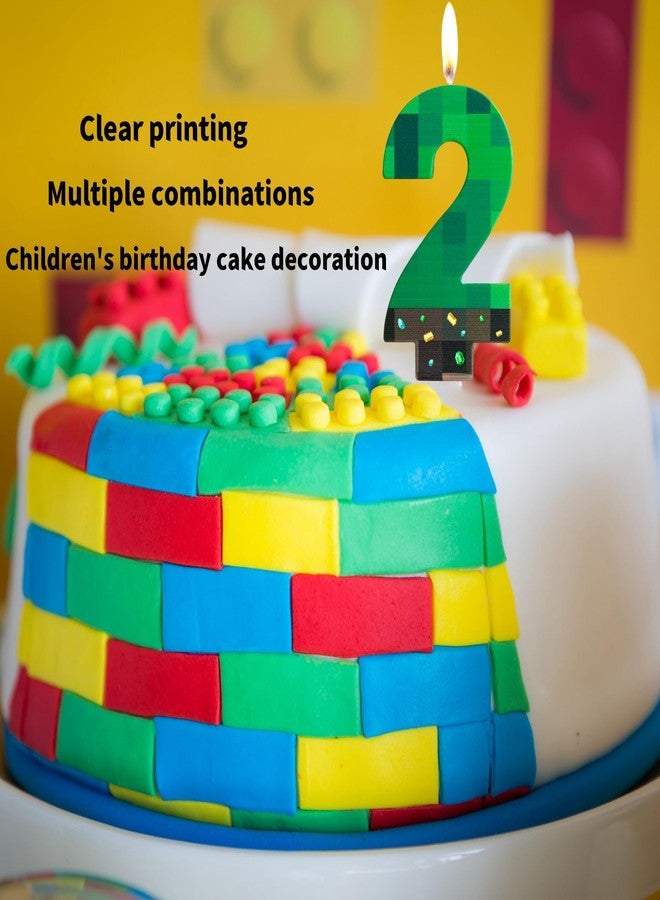 iNINGER Green Number 7 Candle, TNT Cake Toppers, Pixel Cake Candles for Birthday, Wedding Party Supplies Decoration - Image 4