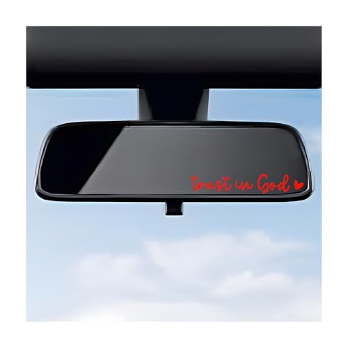 DXNQ 4PCS Trust in God Rearview Mirror Decals Automotive Vinyl Rear View Mirror Decorative Stickers Waterproof Trust in God Stickers for Car Truck Laptop Car Accessories Red - Image 1