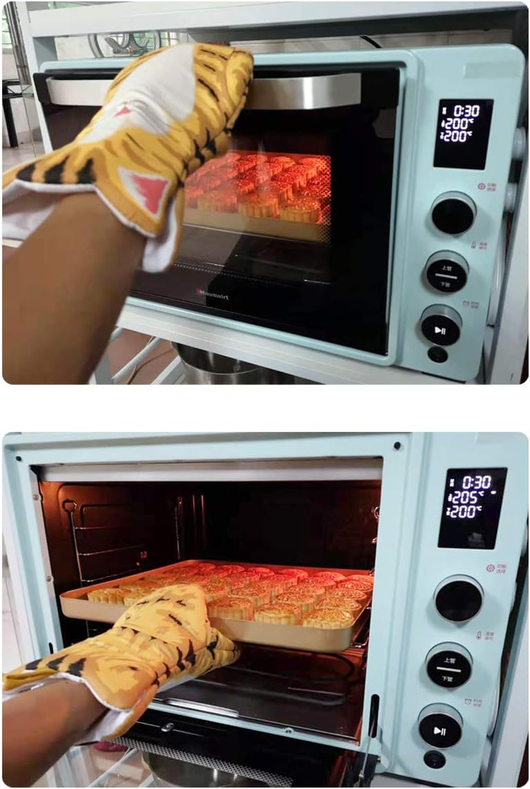 axusitt Oven Mitts Kitchen Cooking Baking Heat Resistant Cat Glove, 1 Pair Cat - Image 4