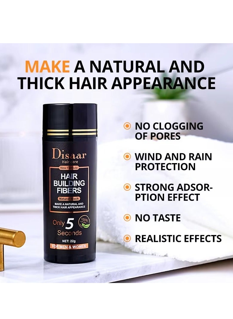 ديسار ألياف تكثيف الشعر باللون الأسود الطبيعي طبيعية 100 بالمئة بودرة لتكثيف الشعر فورية خلال 5 ثوان مناسبة لتساقط الشعر وترققه للرجال والنساء - Image 4
