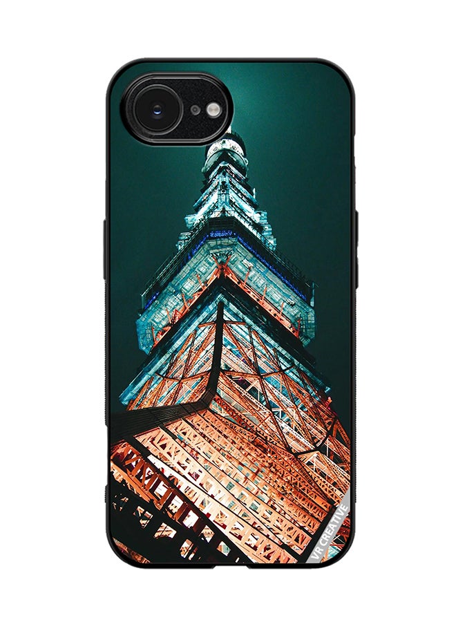 Protective Case Cover For Apple iPhone 16e Tokyo Tower Design Multicolour