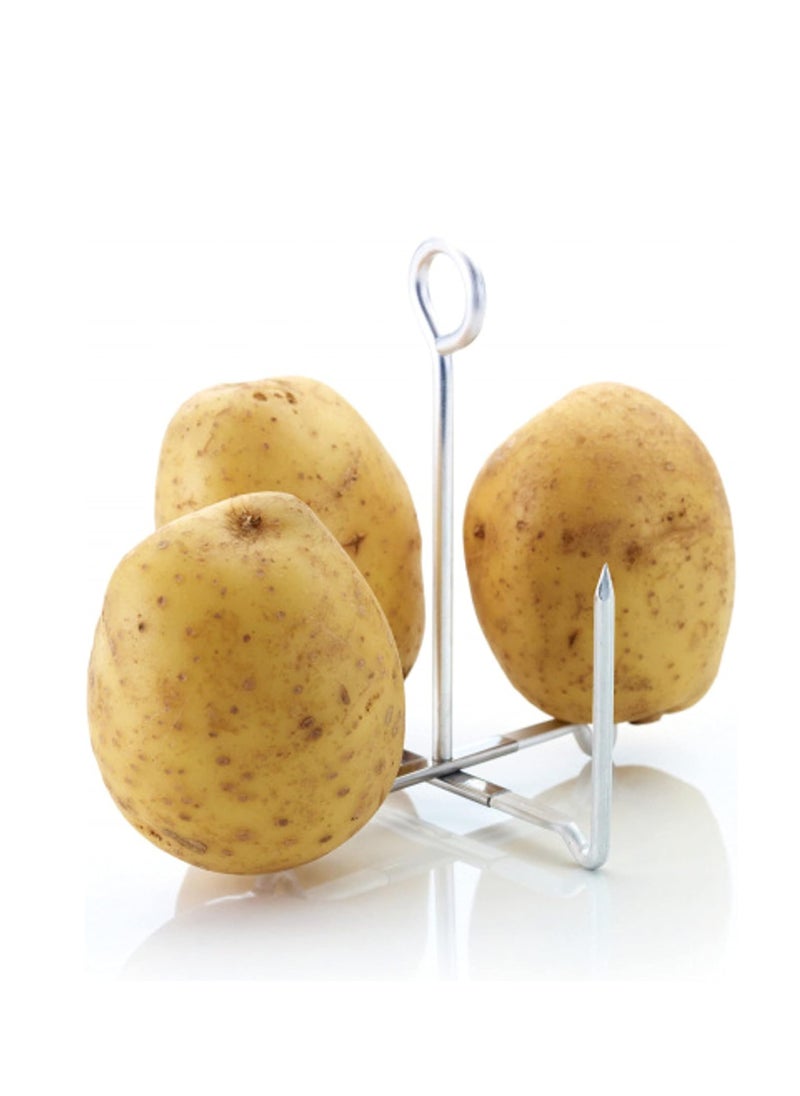 KitchenCraft KitchenCraft Baked Potato Stand, Aluminium, 12 x 14.5 cm, Silver  - Image 2