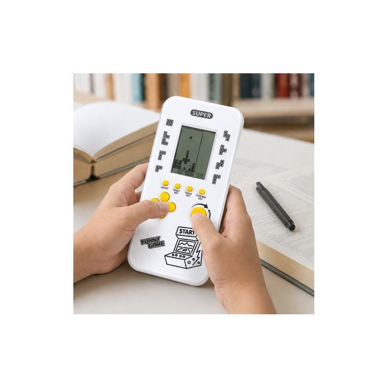 Super Happy Play: Handheld Retro Brick Game Console for Ages 6 and Up, White - Image 4