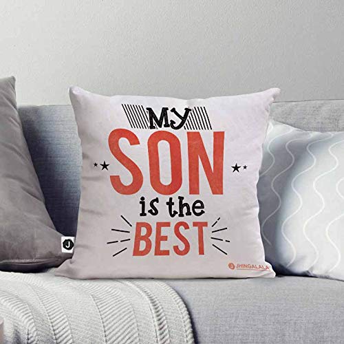 Jhingalala Jhingalala Gift for Son My Son is The Best Printed Cushion Cover with Filler Gift for Son Birthday Special - Image 4