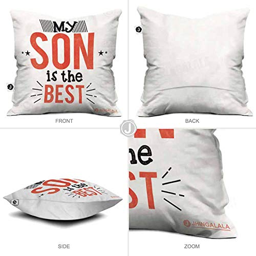 Jhingalala Jhingalala Gift for Son My Son is The Best Printed Cushion Cover with Filler Gift for Son Birthday Special - Image 5