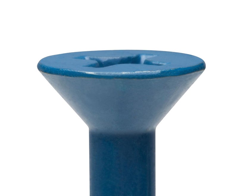 CONFAST 1/4" x 3-3/4" Blue Flat Phillips Concrete Screw Anchor with Drill Bit for Anchoring to Masonry, Block or Brick (100 per Box) - Image 3