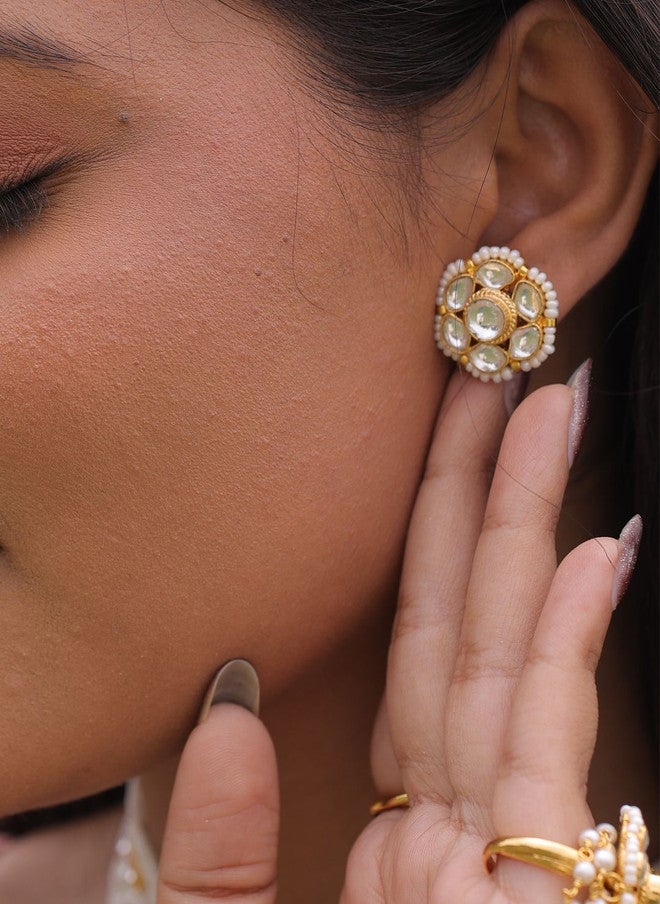 Binnis Wardrobe Kundan-Studded & Artificial Beaded Jewellery Set - Image 3