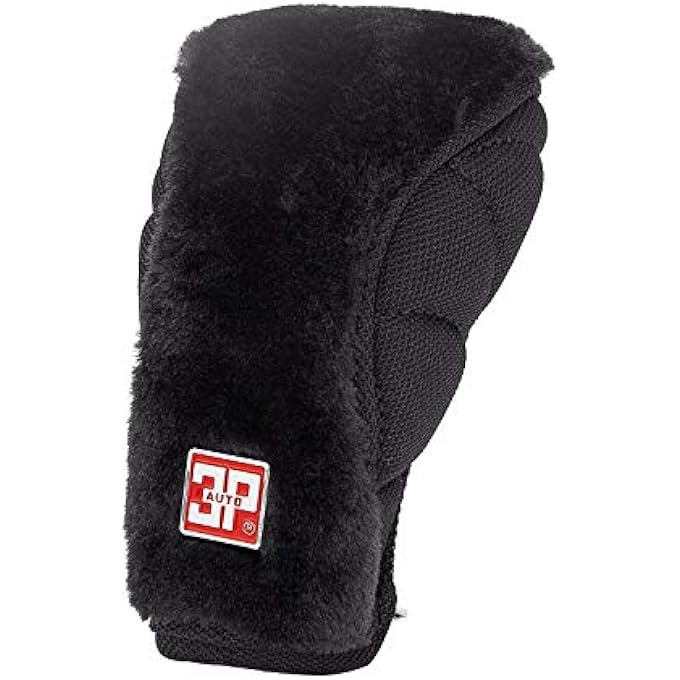 ريحني غطاء تروس السيارة CarBelieve من القطن والصوف غطاء حماية أوتوماتيكي ترس غطاء مقبض ناقل الحركة ملحقات ديكور السيارة P053Mبلاك بيج - Image 5