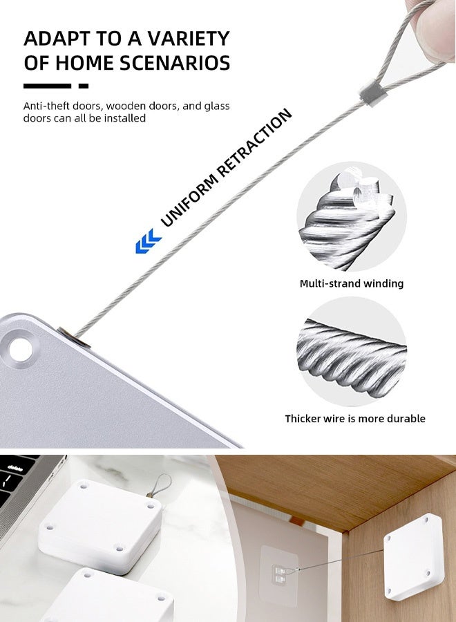 Impact-free automatic sensor door closer, residential sliding window door closer, 1200 gram tensile strength, multi-functional automatic door closer, household office self-closing door with steel pull rope  - Image 3