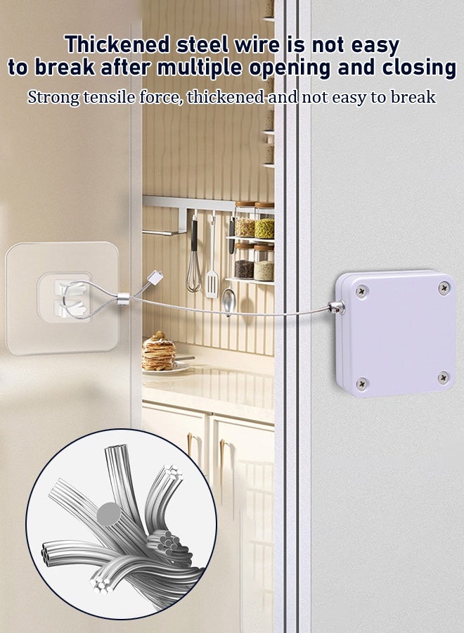 Impact-free automatic sensor door closer, residential sliding window door closer, 1200 gram tensile strength, multi-functional automatic door closer, household office self-closing door with steel pull rope  - Image 3