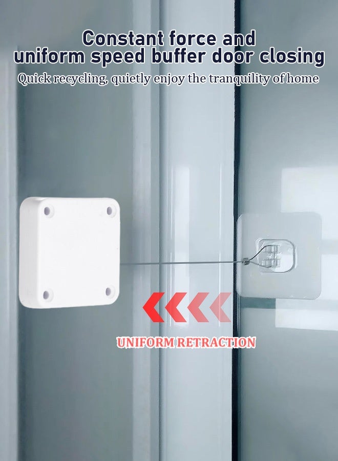 Impact-free automatic sensor door closer, residential sliding window door closer, 1200 gram tensile strength, multi-functional automatic door closer, household office self-closing door with steel pull rope  - Image 2