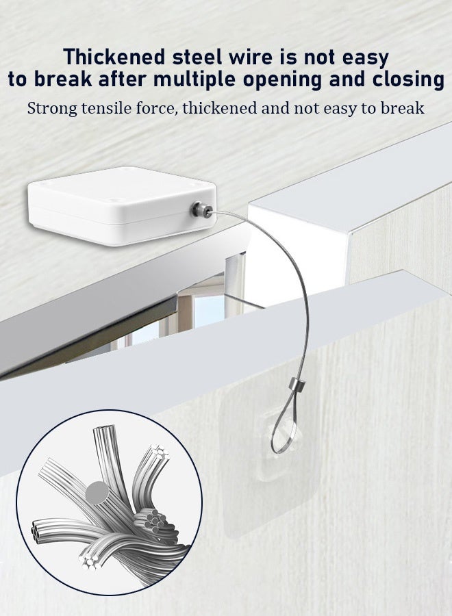 Impact-free automatic sensor door closer, residential sliding window door closer, 1200 gram tensile strength, multi-functional automatic door closer, household office self-closing door with steel pull rope  - Image 4