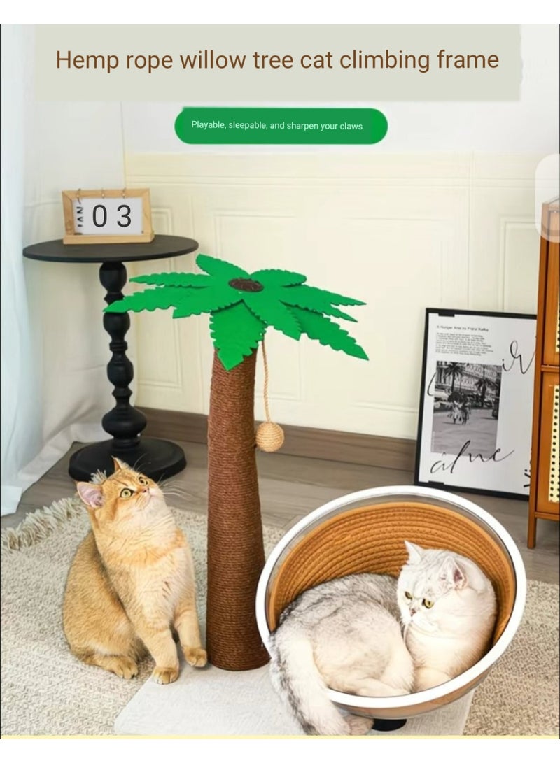 A.M Mile Coconut Tree Cat Scratching Post Cat Climbing Frame  Durable, wear-resistant, non-shedding vertical cat scratching board cat space capsule toy - Image 3