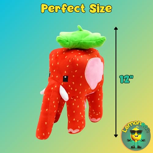 Lemoneon Strawberry Elephant Plush 12 Italian Brainrot Plush Meme AICrafted Stuffed Figure Pillow for Video Game Fans Room Decor - Image 5