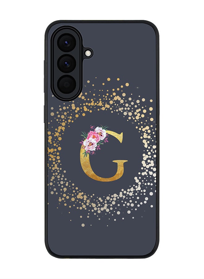 Stylizedd For Samsung Galaxy A57 Case,Slim fit Camera Protection, Shockproof Thin Phone cover  - Custom Monogram Floral - G  (Grey ) - Image 1