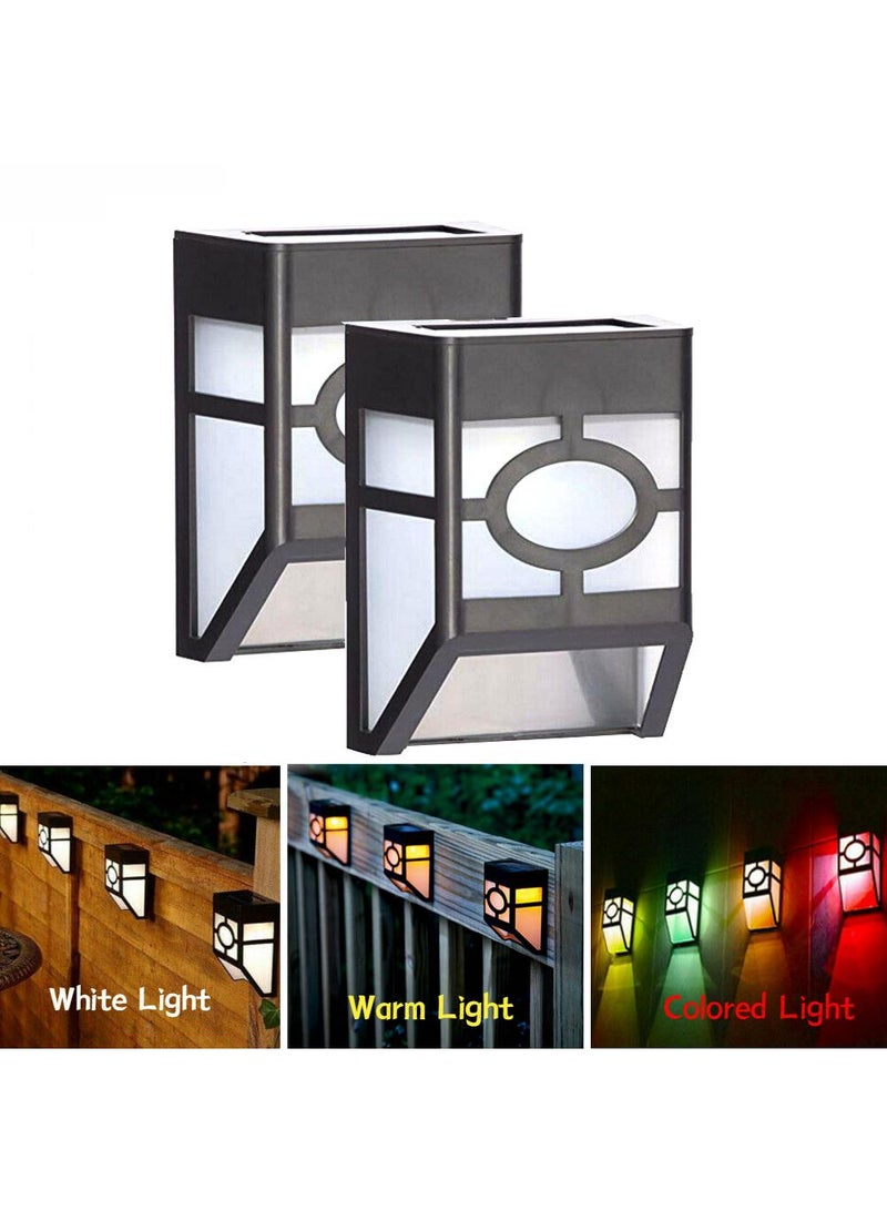 4-Piece Outdoor Solar LED Wall Lamp Black