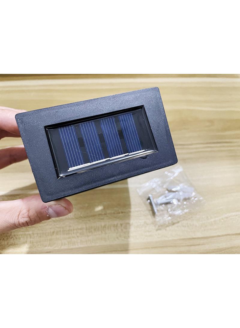 4-Piece Outdoor Solar LED Wall Lamp Black