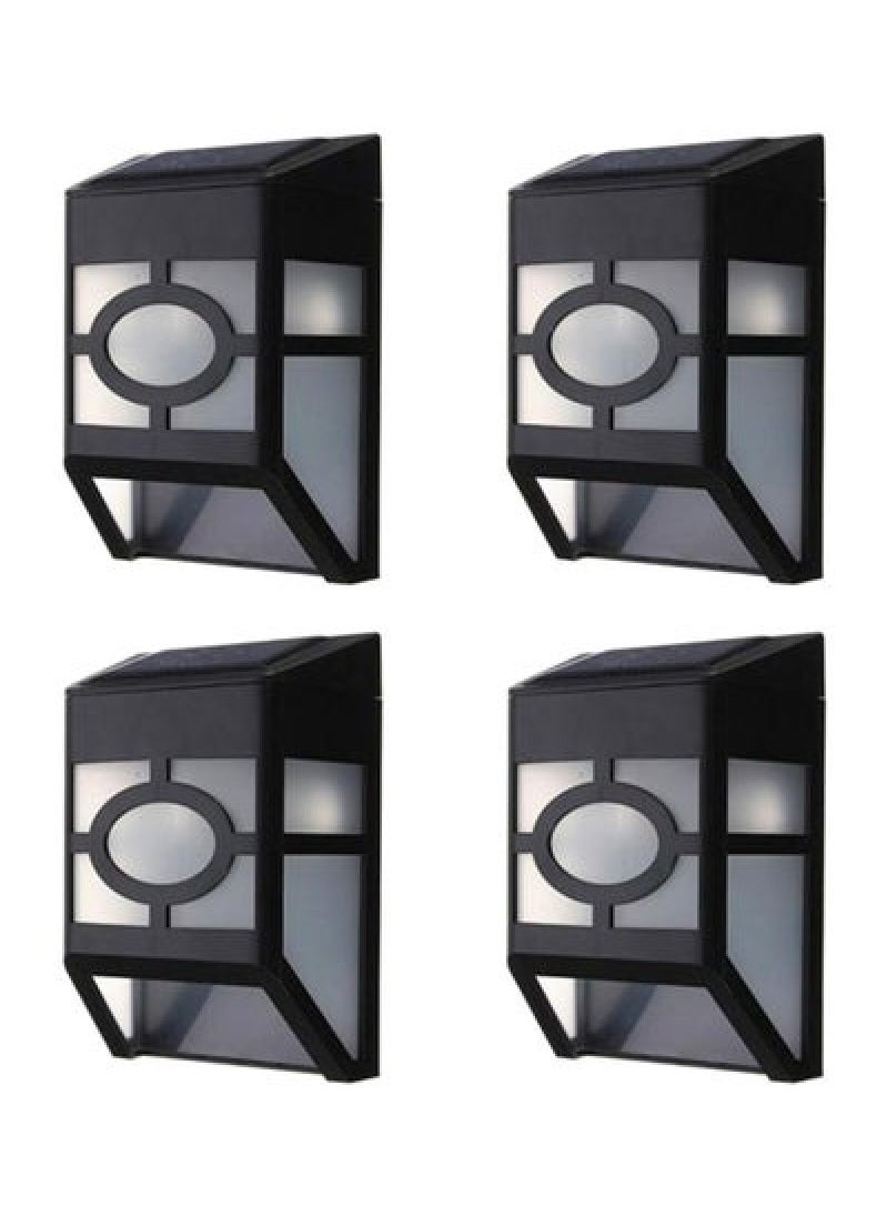 General 4-Piece Outdoor Solar LED Wall Lamp Black  - Image 1