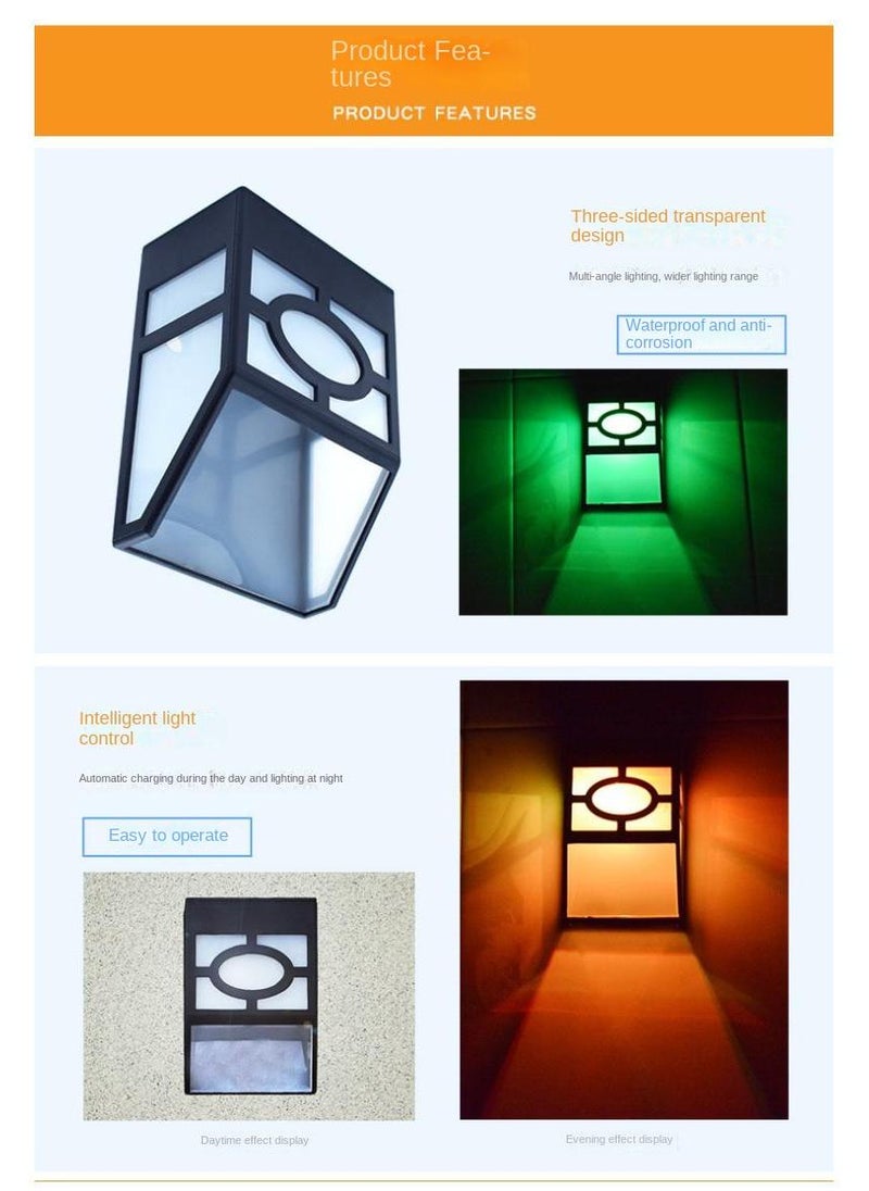 General 4-Piece Outdoor Solar LED Wall Lamp Black  - Image 4