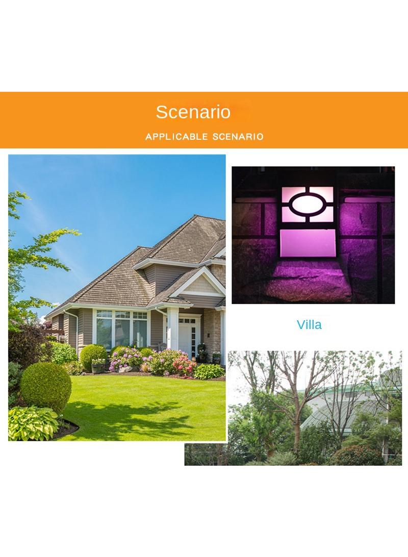 4-Piece Outdoor Solar LED Wall Lamp Black