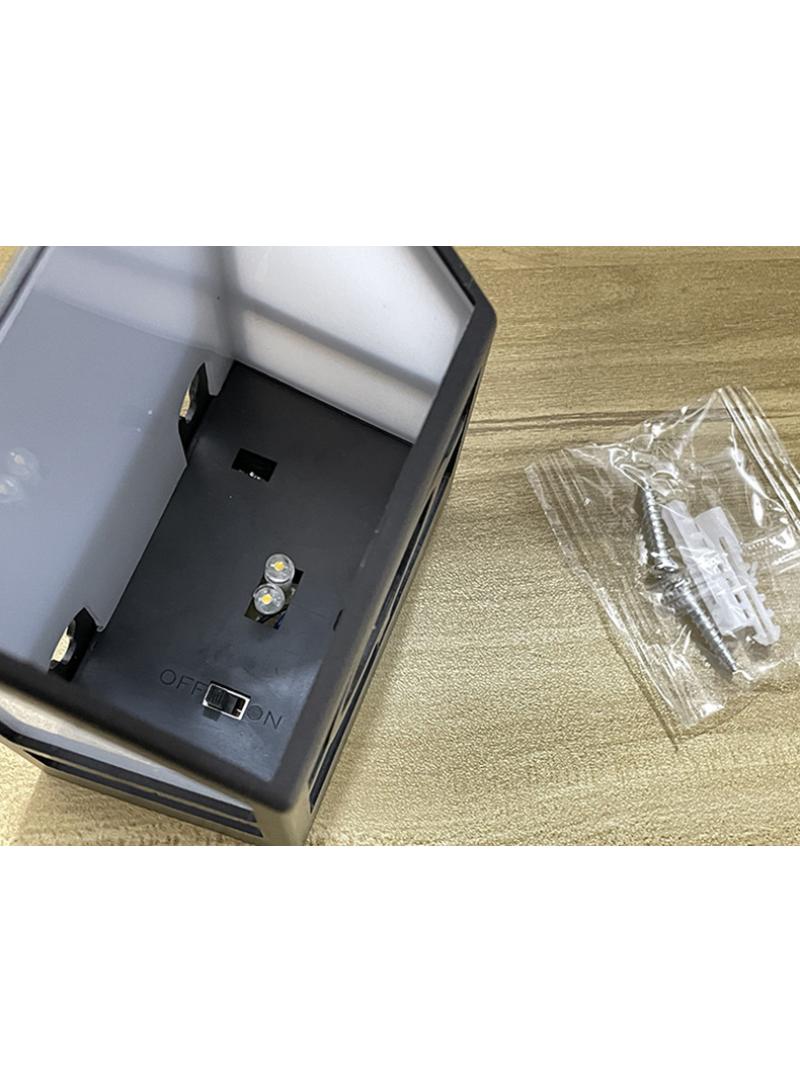 4-Piece Outdoor Solar LED Wall Lamp Black