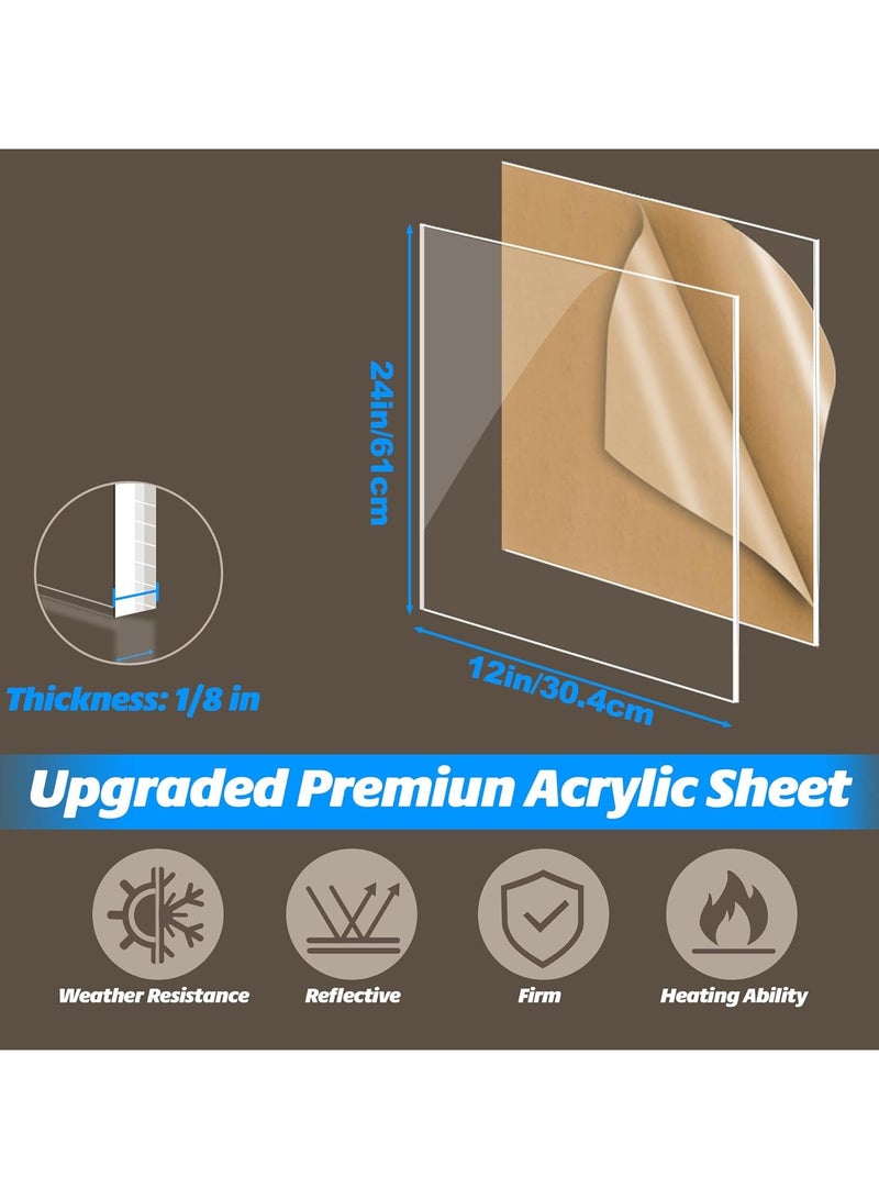 TPGP 1/8 inch Thick, 2-Pack 12x24 Plexiglass Sheets, Cast Clear Acrylic Sheets,3mm Acrylic Plexiglass Sheet for Signs,Crafts,Display Case,Shelves, Signage - Image 5