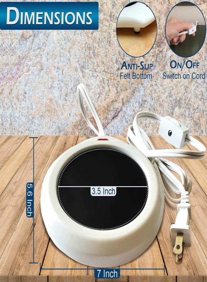 Home-X Mug Warmer, Desktop Heated Coffee & Tea - Candle & Wax Warmer (White) - Image 2