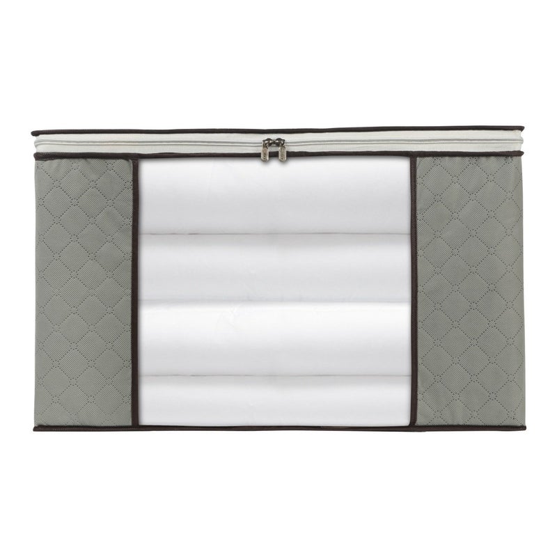 Szxc 2 Pack Foldable Large Storage Bags 24 x 16 x 14 (L x W x H) inch for Comforter Quilt Blanket Clothes with Clear Window & Handles - Easy to Fit King Size Comforter Set - Closet Under Bed Organizer - Image 2