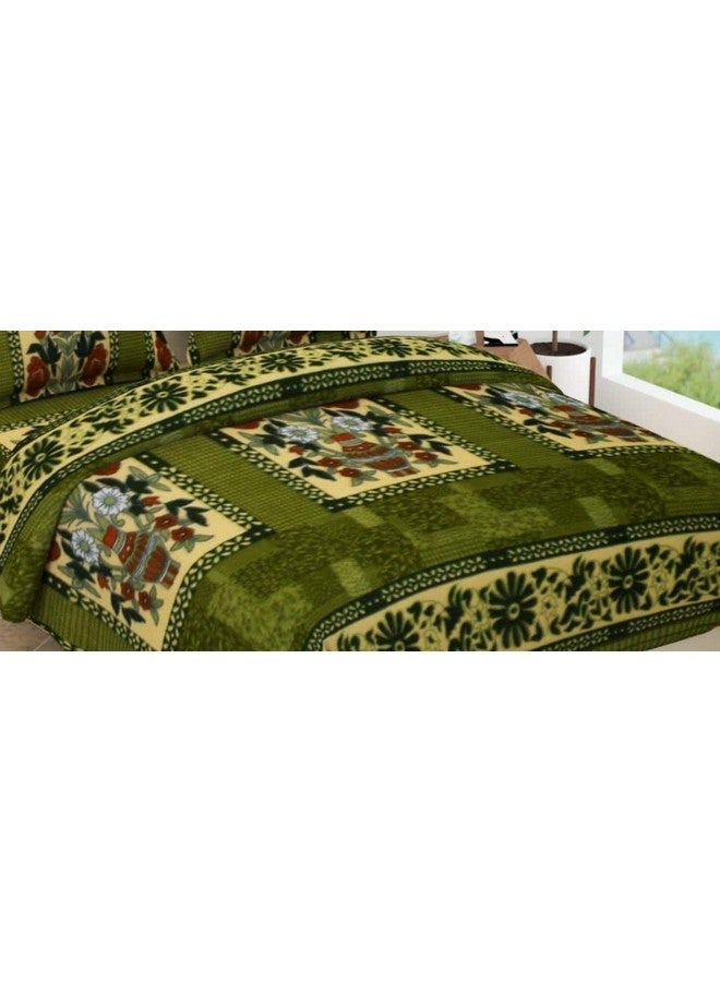 PROZONE Warm Polar Fleece Double Bedsheet for Winter,Woollen Bedsheet, Double Bedsheet with 2 Pillow Cover (King, Green) - Image 2
