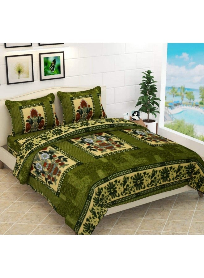 PROZONE Warm Polar Fleece Double Bedsheet for Winter,Woollen Bedsheet, Double Bedsheet with 2 Pillow Cover (King, Green) - Image 1
