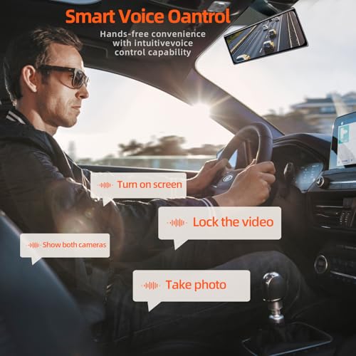 Aprilboy 12 Mirror Dash Cam Front and Rear 4K Dual Dashcam for Cars with Voice Control WiFi ADASBSDLCA GPS Reverse Assist GSensor 24 Parking Monitor Free 64GB Card - Image 3