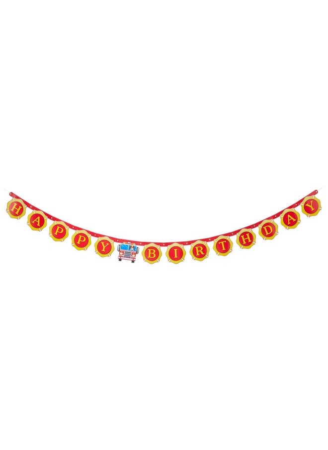 CREATIVE CONVERTING - 332206 Firefighter Red Birthday Party Banner 1Ct 7.1" X 5.88" Multicolor - Image 1